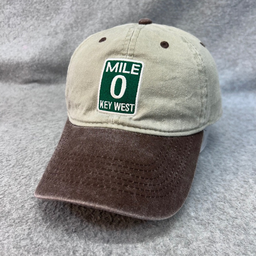 Mile 0 Key West Mens Tan Brown Unbranded Baseball Hat Adjustable OSFM